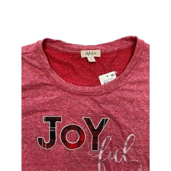 Style & Co Plus Size Shirt Top Women's 3X Red JOYFUL Positive Graphic NEW - Picture 6 of 12